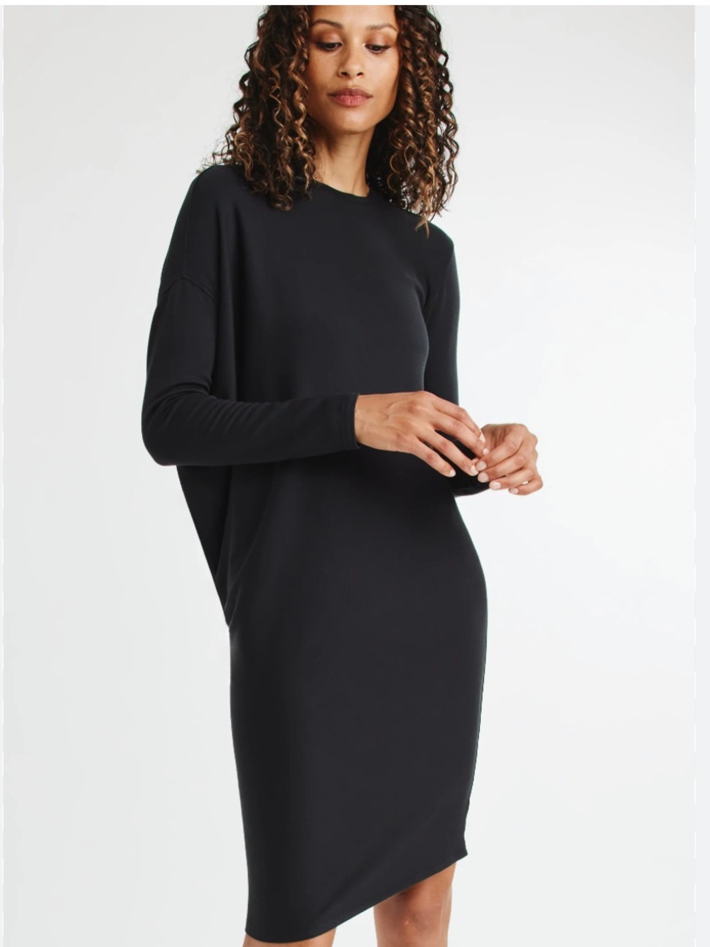 Kit and Ace Wave Dress, Black, 8
